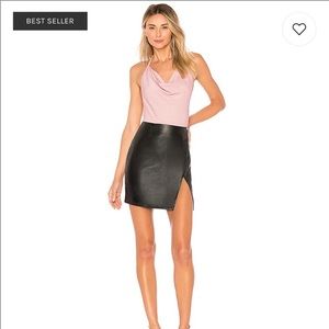 Revolve Leather Mini Skirt with Slit
